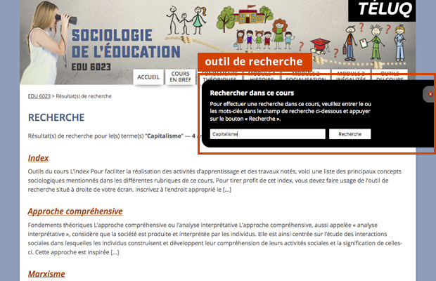 L&rsquo;outil de recherche